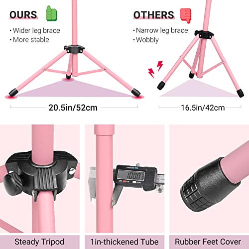 CAHAYA Sheet Music Stand & Tabletop Music Stand Solid Back with Carrying Bag for Books Notes Laptop Tablet Pink CY0194 - color: Pink, size: Standard Version