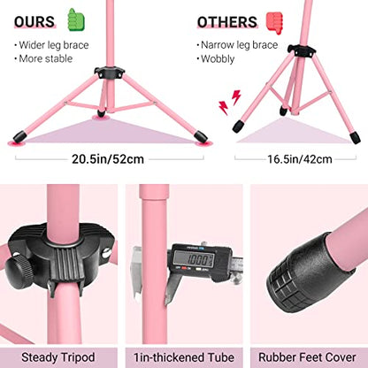 CAHAYA Sheet Music Stand & Tabletop Music Stand Solid Back with Carrying Bag for Books Notes Laptop Tablet Pink CY0194 - color: Pink, size: Standard Version