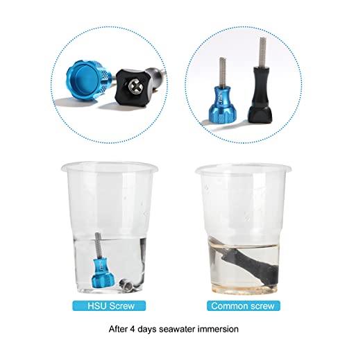 HSU Aluminum Thumbscrew Set + Wrench for Gopro Hero 13, 12, 11, 10, 9, 8, 7, 6, 5, 4, 3, Gopro Session, AKASO Campark and Other Action Cameras (Blue) - color: Thumbscrew Set + Wrench(Blue)