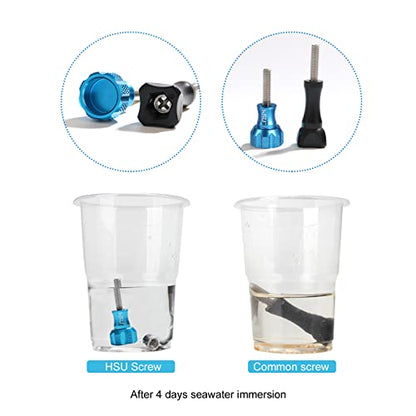 HSU Aluminum Thumbscrew Set + Wrench for Gopro Hero 13, 12, 11, 10, 9, 8, 7, 6, 5, 4, 3, Gopro Session, AKASO Campark and Other Action Cameras (Blue) - color: Thumbscrew Set + Wrench(Blue)