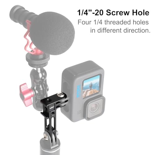 HSU Vertical Mount for GoPro, 90 Degree Cold Shoe Direction Adapter | Aluminum 1/4"-20 Screw Hole Tripod Mount for GoPro Hero 13/12/11/10, Osmo Action 6/5 Pro/4/3 AKASO Action Camera (Extension) - color: Extension