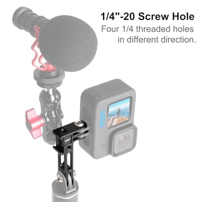 HSU Vertical Mount for GoPro, 90 Degree Cold Shoe Direction Adapter | Aluminum 1/4"-20 Screw Hole Tripod Mount for GoPro Hero 13/12/11/10, Osmo Action 6/5 Pro/4/3 AKASO Action Camera (Extension) - color: Extension