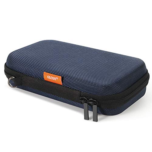 Hard EVA Protective Case - GLCON Portable Storage Case for Charging Cable, Power Bank, Hard Drive, Cell Phone, External Battery - Small Travel Case Mesh Inner Pocket + Zipper Enclosure (Grey Blue) - color: Grey Blue