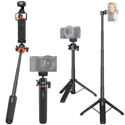 VRIG 21.6" Extension Pole Tripod for DJI Osmo Pocket 4/3,Insta360 Luna Ultra, Mini Selfie Stick Tripod Stand Handle Grip for Insta360 X5,Xtra Muse Webcam Canon G7X Mark III Sony Cameras Vlogging - color: A0031