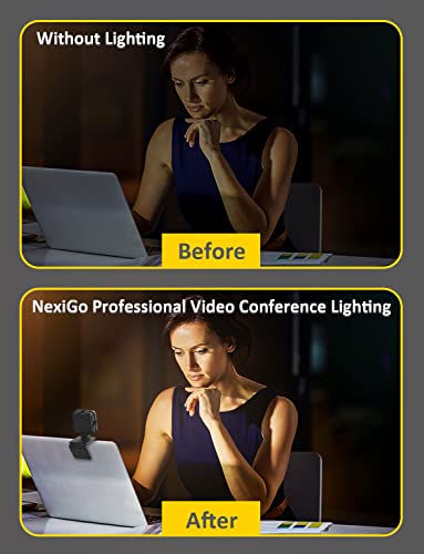 NexiGo 1080P Business Webcam Kits, N60 HD Web Camera with Microphone and Privacy Cover, Software Control, Enhanced Video Conference Lighting Kit with Webcam Style Clip, for Zoom/Skype/Teams