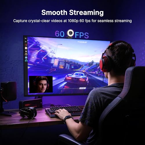 NexiGo 4K Streaming Webcam Kit, N680E Pro UHD Webcam w/Ring Light, PDAF Autofocus, 1080p 60FPS, Dual Noise-Canceling Mics, Privacy Shutter, Flexible Tripod Stand, for Zoom/Teams/Twitch/Google Meet