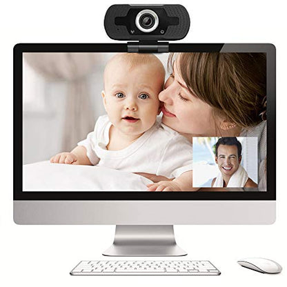 1080P USB Webcam with Mic PC Camera for Video Calling & Recording Video Conference/Online Teaching/Business Meeting Compatible with Computer Desktop Laptop MacBook for Windows Android iOS