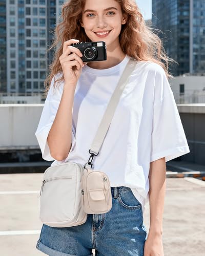 SQERO Soft Camera Case for Digital Camera KODAK PIXPRO FZ55/ FZ45/CAMKORY DC403 FHD 1080P,Travel Camera Pouch, Carry Case Bag Cute Small - color: Beige