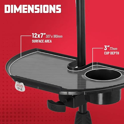 Gator Frameworks Microphone Stand Accessory Tray with Drink Holder and Guitar Pick Tab, 12" x 7" (GFW-MIC-ACCTRAY) - size: 12" x 7" Standard Tray, style: Standard Tray