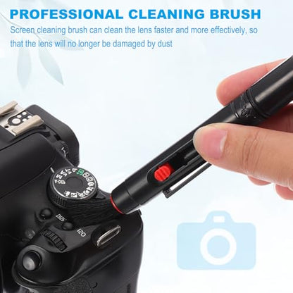 PATIKIL Camera Dusting Brush, Multifunction Cleaning Brush Keyboard Lens Cleaning Pen Screen Lens Cleaner for Vinyl Records, LP Scan, SLR & Computer Screens,3 Pcs Red