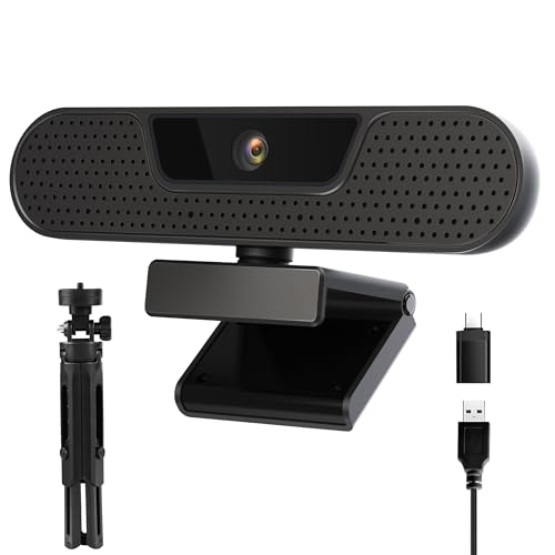 1080P 60FPS Webcam, VIZOLINK FHD computer video camera with 4 Noise-canceling Microphone, Privacy Cover and Tripod for PC/Mac, Work with Live Streaming, Gaming, Video Calls, ZOOM, Skype, OBS, Facetime - style: 2K/75°FOV
