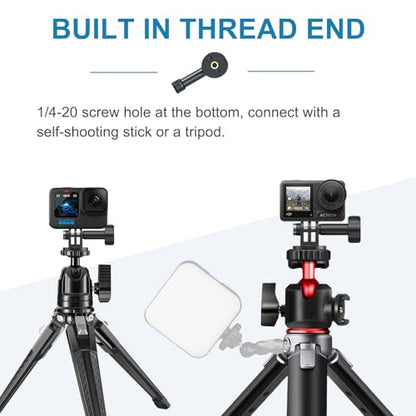Tripod Mount Adapter 1/4" Screw for Gopro Hero 12/11/10/9/8/7/6, DJI OSMO AKASO Insta360 Action Camera, Fits for Tripod Selfie Stick Monopod and DSLR Camera Flash - 1 Pack