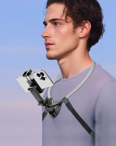 Neck Phone Holder for Recording - POV/Vlog Phone Holder, Hands Free Selfie Neck Phone Mount Chest Video Filming for iPhone 16 15 14 13 Android Phones GoPro DJI, 𝐍𝐎 Magnetic Version - size: S7PRO NO Magnetic Version
