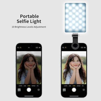 NPTCL 60 LED Portable Slefie Light, Rechargeable Lighting with Back Clip | 2200mAh Battery, CRI 97+, 3 Light Modes for Phone, iPhone Camera Webcam Laptop Photo Makeup Video Conference