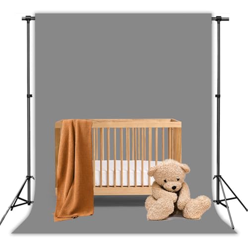 Grey Photography Backdrop Studio Photography Film & Television Portraiture Interview Programs Product Display Home Videos Parties Exhibition Halls Wedding Backdrops 8x10FT - color: Grey, size: 8x10FT