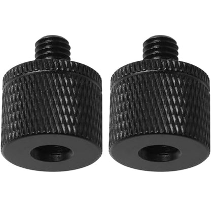 2PCS Gimbal Camera Tripod Conversion Screw 1/4 Female to M6 Male Tripod Mount Thread Adapter Used for Connecting SLR Configurations Monopods Ball Heads Black Color