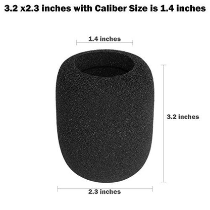 8 Pack Microphone Cover, ChromLives Mic Windscreen Foam Cover, Handheld Sponge Wind Foam for Most Standard Microphones, Black - color: 8 Pack