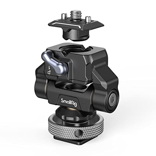 SmallRig Quick Release Camera Monitor Mount with Cold Shoe, Supports Swivel 360° and Tilt 170° Adjustable, Drop-in HawkLock Camera Hot Cold Shoe Monitor Holder for 5" & 7" Monitor - 3514C