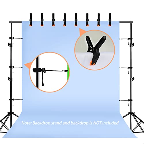 Backdrop Clips Clamps - 8 Heavy Duty Spring Clamps, 6 Background Clips Holder for Photography Backdrop Support Stand, Photo Video Studio Shooting