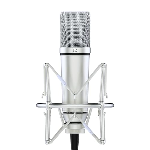 Melon Audio MA-87 Studio Condenser Microphone, 26mm Gold Large Diaphragm Capsule, Including Foam Filter, Metal Shock Mount, XLR Cable and Mic Bag - for Singing, Vocal Recording and Podcasting