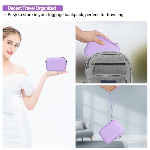 Elonbo Carrying Case for Canon PowerShot ELPH 360 HS A/ 360 HS/ 360/ IXY 650 Digital Camera, Canon PowerShot ELPH 330/190/160/115/130/110 Camera Hard Travel Bag, Mesh Pocket fits Battery Cable, Purple - color: Purple
