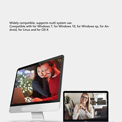 C185 HD Webcam with Noise Reduction Microphone, 720P USB Web Camera, 60 Degree Wide Angle Lens and 360 Degree Rotation for Video Conferencing Live Streaming