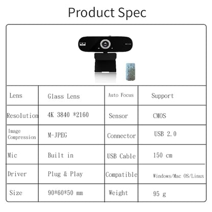 Autofocus Webcam with Privacy Cover (4K) - style: 4K