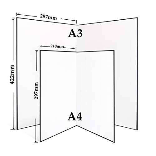 (2 PCS) Light Reflector 3 in 1 Photography Reflector Cardboard,A3 (17x12 Inch) Size Folding Light Diffuser Board for Still Life, Product and Food Photo Shooting - Black, Silver and White, 2 Pack - size: A3
