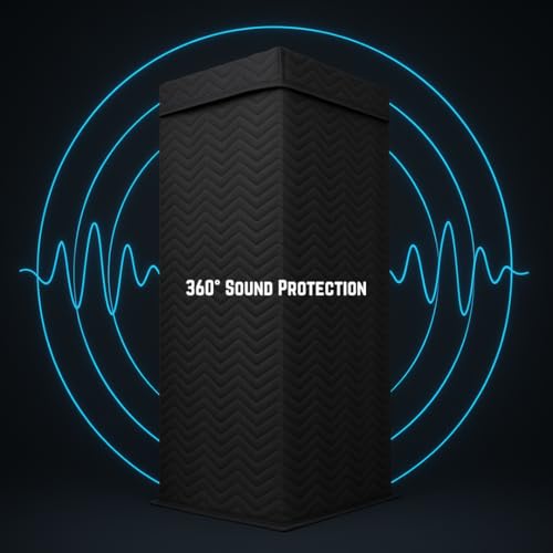 Portable Vocal Booth, Home Recording Studio, Echo-Free Sound Isolation Booth for Voice-Over, Singing (ZIGZAG-BLK, L) - size: L