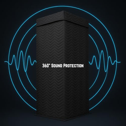Portable Vocal Booth, Home Recording Studio, Echo-Free Sound Isolation Booth for Voice-Over, Singing (ZIGZAG-BLK, L) - size: L