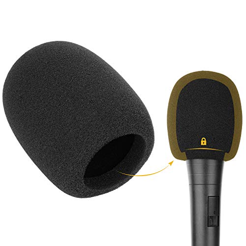 ChromLives Microphone Cover Microphone Windscreen Foam Cover Black Top Grade 6 Pack - color: 6 Pack