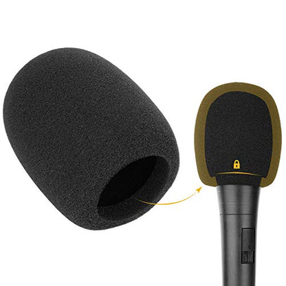 ChromLives Microphone Cover Microphone Windscreen Foam Cover Black Top Grade 6 Pack - color: 6 Pack
