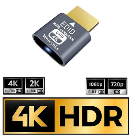4K HDR HDMI Dummy Plug,Virtual Monitor EDID Emulator, Headless Display Adapter,Supports up to 4k@60Hz,1080@120Hz (5 Pack) - size: HDMI 5 pack