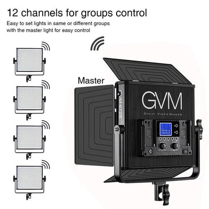 GVM LED Video Light Panel, 40W Bi-Color Photography Lighting with 22000 Lux/0.5m, CRI 97+, 3200K-5600K 672 LED Beads, Continuous Lighting for YouTube TikTok Streaming Portrait Studio Filming