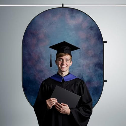 Kate Collapsible Backdrop Pop Up Backdrops Blue Portable Background for Portrait Headshot, Video, Live Stream, 5x6.5ft