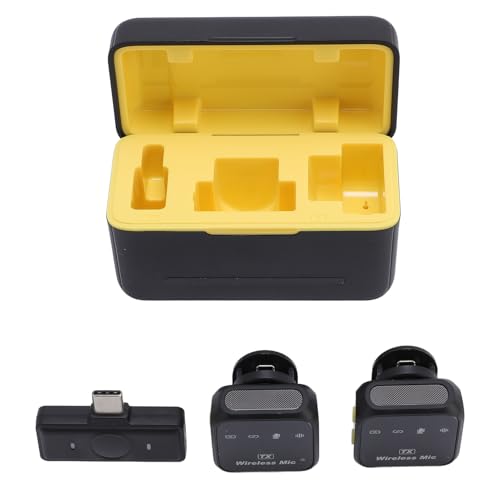 Wireless Lavalier Microphone, Audio Lapel Mic with 2.4G Wireless Technology, Active Noise Cancelling, Collar Microphone for Video Recording Podcast