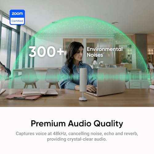 Insta360 Wave AI Conference Speakerphone with Bluetooth, Noise-Canceling Mics, Beamforming, Zoom Certified, AI Transcription & Summary, 32GB Storage for Meetings, Podcasts, Home office and Livestreams - color: Arctic White