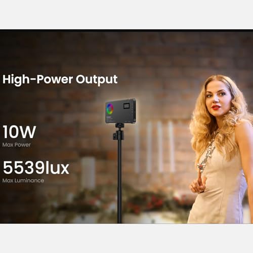Hohem HPL-R01 Photography Lighting, On Camera Light, RGB Video Light, 130 Minutes Portable Camera Light, CCT 2500K-9000K, CRI 95+, TLCI 97+, 24 FX Effects, 10W Output for TikTok, Content Creator