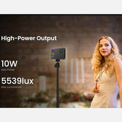 Hohem HPL-R01 Photography Lighting, On Camera Light, RGB Video Light, 130 Minutes Portable Camera Light, CCT 2500K-9000K, CRI 95+, TLCI 97+, 24 FX Effects, 10W Output for TikTok, Content Creator
