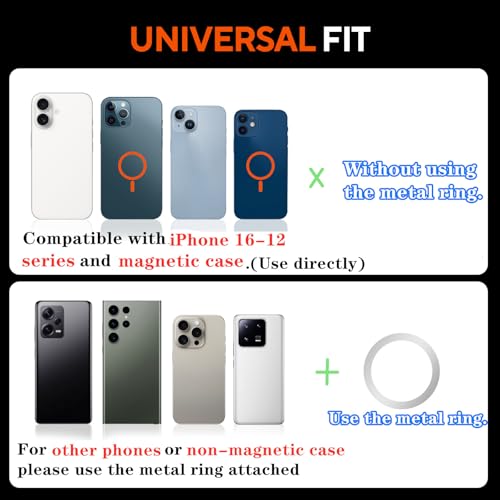 Gym Magnetic Phone Holder for Workout Recording | Gym Phone Holder Magnet Mount with Strong Magnet Base, Compatible with MagSafe iPhone 17-12 - size: B- Round Phone Holder