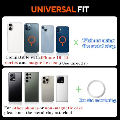 Gym Magnetic Phone Holder for Workout Recording | Gym Phone Holder Magnet Mount with Strong Magnet Base, Compatible with MagSafe iPhone 17-12 - size: B- Round Phone Holder
