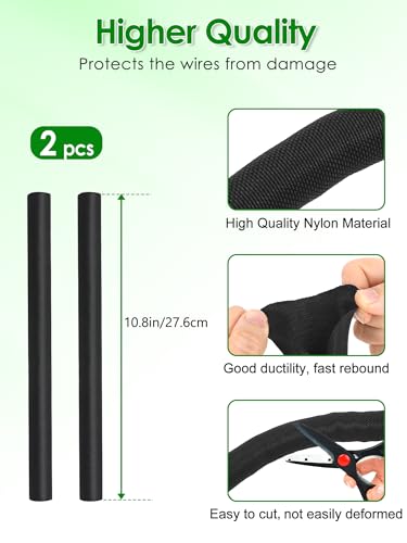 Wire Sleeves for Cables -Mic Boom Arm Cables Sleeve, Tidy up the Wire Harness, Versatile, Flexible and Easy to Install by YOUSHARES (2PCS) - color: Cable Sleeve for Mic Stand