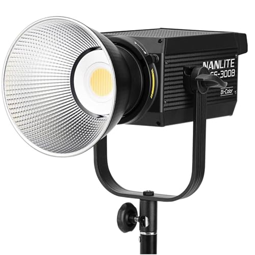Nanlite FS-300B 350W Bi-Color LED Video Light, 2700K-6500K LED Spotlight, CRI 96+, Bowens Mount, App Control, Professional Lighting for Photography, Video, YouTube & Live Streaming
