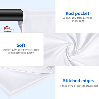 Neewer 6x9 feet/1.8x2.8 meters Photo Studio 100 Percent Pure Polyester Collapsible Backdrop Background for Photography, Video and Television (Background Only) - White - color: White