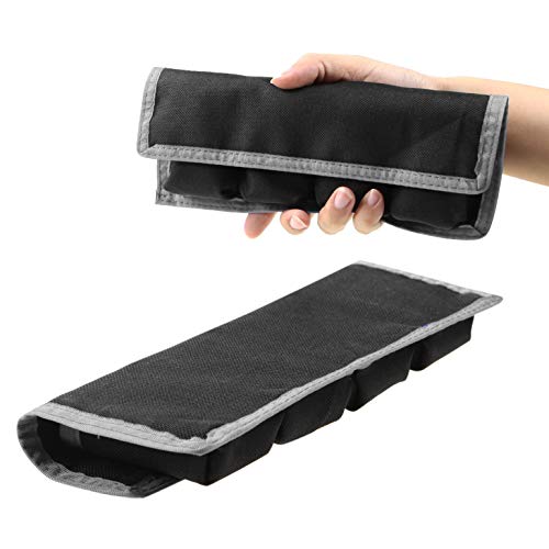 Meking 2 Pcs DSLR Battery Case Holder Storage Bag (4 Pocket) for AA/AAA Battery and LP-E6 LP-E8 LP-E10 LP-E12, EN-EL14 EN-EL15, NP-FW50 NP-F550 NP-FM500H (Gray) - color: Grey 2pcs