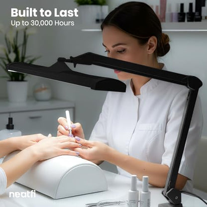 Neatfi 3,500 Lumens LED Desk Lamp – 45W Dimmable Task Light | Adjustable Color Temperature | 3 Light Modes | 540 SMD LEDs | Reading, Craft, Workbench & Office (Black-CCT, 26-Inch Wide Shade) - color: Black-2