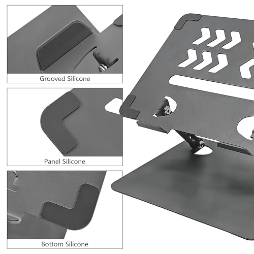 Musiin Home Studio Small Desktop Mixer Stand, Aluminum Portable Folding Heat Dissipation Lift Stand, Compatible with Nektar Panorama CS12, Rode RODECaster Pro II, Tascam Mixcast 4 (Gray)
