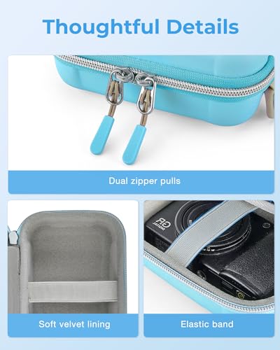 BAGSMART Digital Camera Case, Small Camera Bag with 2 Carrying Ways, Blue | Lightweight Camera Sling Bag for Canon Powershnot ELPH 180/190/Sony DSCW800/DSCW830, Waterproof & Protective - color: Blue