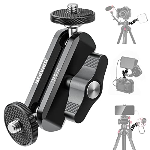 NEEWER Flexible Articulating Magic Arm with Dual Ball Heads, CNC Machined Aluminum Alloy with 1/4" Screws&Holes for Camera Monitor, LED Light, Microphone, Tripod, Compatible with SmallRig Cage, UA012 - style: UA012