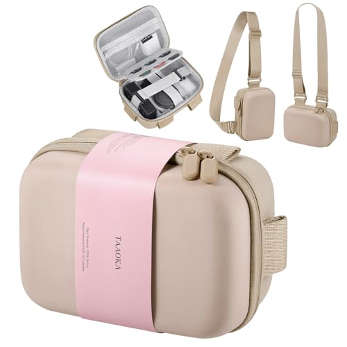 TAAOKA Digital Camera Case, Protective & Lightweight Camera Case with 3 Carrying Ways, Waterproof & Shockproof Small Camera Bag for PowerShot/Sony DSCW800/DSCW830 - Beige - color: Beige, style: Style1